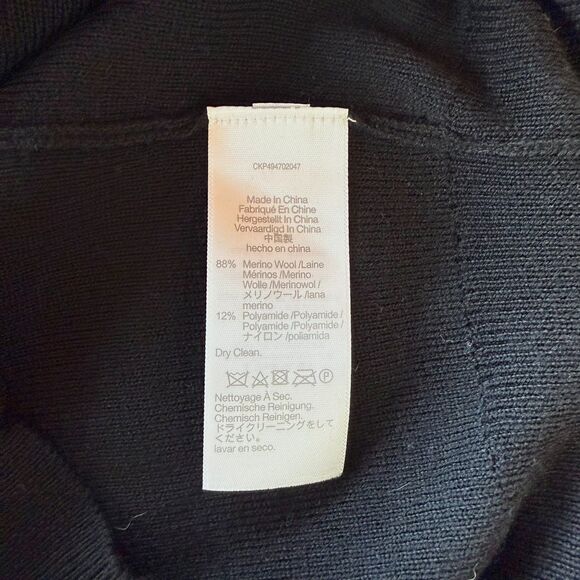 NWT Madewell Merino Wool Ruffle Mock Neck Sweater in Black Size XS - Picture 11 of 15